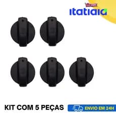 Kit 5 peças de Botão de Fogão Itatiaia Waves Preto