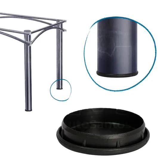 Ponteira Interna Redonda 3" Para Pé de Mesa ou Cadeira Kit 4