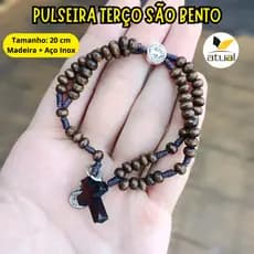 Terço de Pulso com Medalha de São Bento – Fé, Proteção e Estilo no Dia a Dia