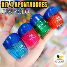 Apontador com Depósito CIS Neon 4 Cores Sortidas Escolar