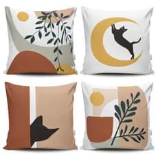 KIT 04 CAPAS PARA ALMFOADA DECORAÇÃO LUXO - GATO