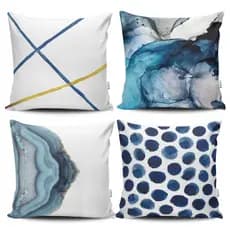 KIT 04 CAPAS PARA ALMOFADA DECORAÇÃO PARA CASA 45X45CM - MAR