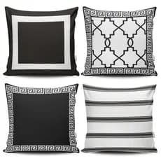 KIT 04 CAPAS PARA ALMOFADA LUXO DECORAÇÃO - ELEGANTE PRETO