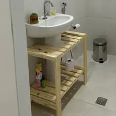 Estante Coluna Estante banheiro Mesinha banheiro Pia de banheiro Mesa lavabo