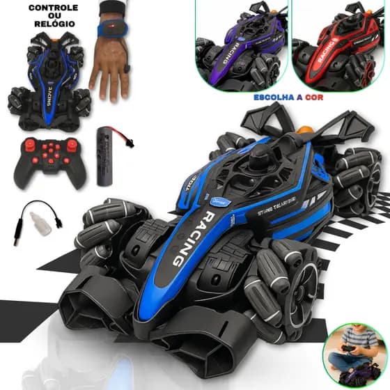 Carro de Drift Controle Remoto e Relógio com Sensor de Movimento das Mãos Brinquedo Stunt Carrinho