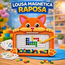 Lousa Magnética Infantil Raposa Quadro de Desenho Apagável Brinquedo Educativo Criança