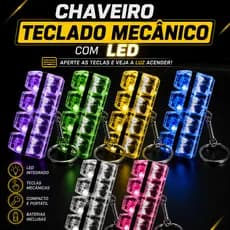 Chaveiro Teclado Mecanico LED Gamer Mini SWITCH RGB Clique Tatil Para Mochila E Chaves