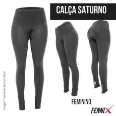 CALÇA CICLISMO SATURNO FEMININA/ FENNIX/ LYCRA DE COMPRESSÃO/ FORRO DE ESPUMA