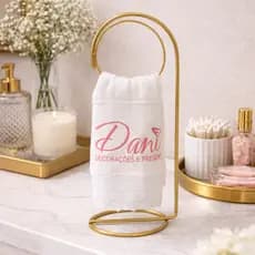 Porta Toalha Redondo para Banheiro Lavabo em Metal Decorativo Moderno