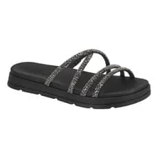 Papetes Femininas Strass Flatform Moleca Brilhos Tira Brilho