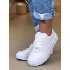 Tênis Feminino Branco Casual Plataforma Vizzano blogueira lançamento tendência novidade