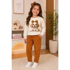 Conjunto Inverno Infantil Menina Kyly Moletom Peluciado Novo