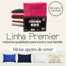 Kit 02 Fronha de Traveseiro Premier Padrão 70cm x 50cm Lisa e Estampada 170 Fios