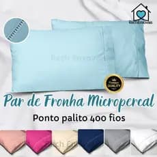 Par de Fronhas Avulsas Micropercal Cores Lisas Ponto Palito Promoção Imperdível