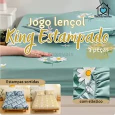 Jogo de Lençol Casal King 3 Peças com Elástico - Promoção