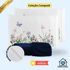 Kit Jogo De Lençol Micropercal 400 Fios Fronha Estampada Ponto Palito