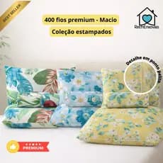 Kit Jogo de Lençol Micropercal 400 fios 03 PEÇAS Ponto Palito - Coleção Estampados