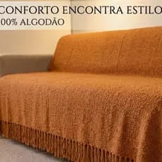 Manta  Sofá Cama King Conforto Decorativa e Protetora Tamanho 210x120 Tecido  Algodão Lavagem Fácil