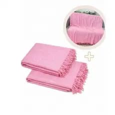 Kit 2 Mantas Para Decorar Capa Protetora de Sofá 2.10 x 1.20 Costura Reforçada 100% Algodão, Uso Funcional Lavagem Fácil