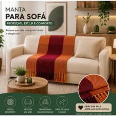 Manta Sofá Cama Grande Conforto Decorativa e Protetora Tamanho 210x120 Algodão