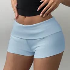 Mini Short Cós Duplo Cintura Baixa Feminino YK2 Tee look