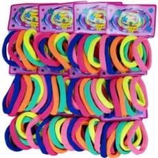 Kit 72 Elásticos de Cabelo Colorido/Xuxinha/Rabicó/Meia/Feminino/Infantil