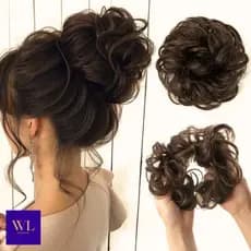 Extensão de Cabelo Sintético Estilo Coque/ Xuxinha/ Elástico/ Rabicó e Prendedor Aplique - WL