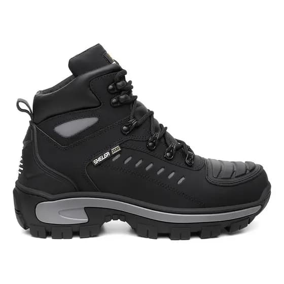 Bota De Couro Coturno Segurança Cano Médio Epi C.a 52.083 Bico Pvc Motociclista