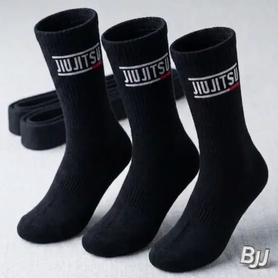 Kit 3 Pares Meia Cano Alto Jiu-Jitsu Masculina Feminina Esporte Corrida Caminhada Academia Promoção