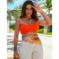 BIQUÍNI CROCHÊ TOP TRICÔT MODAL PRAIA  VERÃO CASUAL BÁSICO ❤️‍🩹