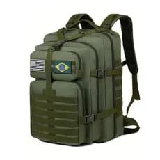 Mochila Militar Tática Masculina Feminina Grande 50 Litros acompanhar 2 bandeira de presente