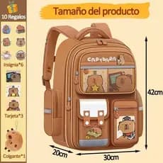 Mochila Escolar Feminina Capivara Impermeável Grande  Cabe Notebook Para Crianças e Adultos ALTO QUALIDADE