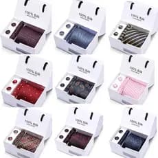Conjunto De 5 Peças Gravata Comercial Vestuário Formal Masculina Estoque Pronto Caixa De Presente Grupo Negócios Uso De Casamento Fabricante Atacado