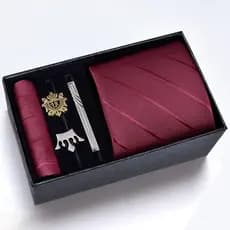 Caixa de presente] Conjunto de seis peças de gravata masculina Conjunto de seis peças de gravata Formal 8CM Conjunto de clipes de gravata quadrada Conjunto de clipes de gravata para casamento Acessórios para terno de casamento