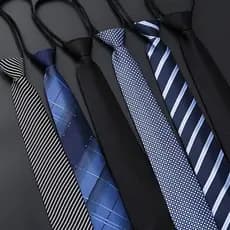 Homens Zipper Tie Tie Tie Knot-Free Professional Formal Wear Business Noivo Vermelho Acessórios de Casamento Preto Preguiçoso Fácil de Puxar Gravata Coreana