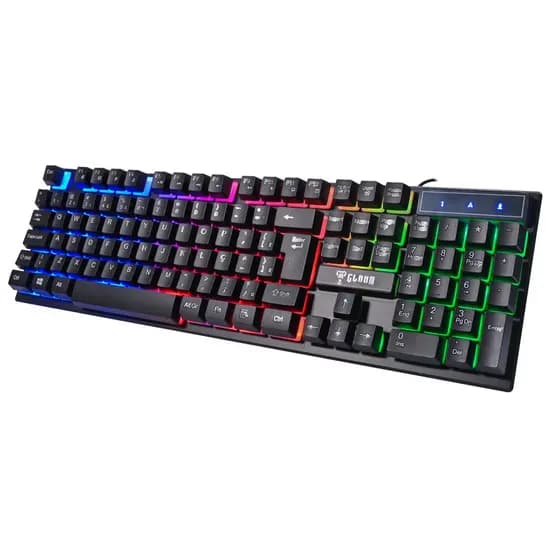TECLADO CLANM TJ8313 COM ALTURA AJUSTÁVEL Gamer Escritório USB Confortável Compacto Teclados