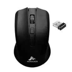 MOUSE SEM FIO PRETO CONECTOR USB 10 METROS A PILHA Mouse para trabalho jogos escritório