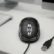 Mouse preto USB Barato Confortável Ideal Escritório Fácil Conexão Óptico Preciso Uso Diário Premium