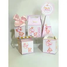 KIT FESTA cha de bebê Personalizado  pegue e Monte Lembrancinhas - chá de fralda - Caixinha Personalizadas - papelaria
