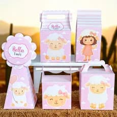 KIT FESTA OVELHINHA  ,Personalizado, pegue e Monte Lembrancinhas - Aniversário - Caixinha Personalizadas - papelaria,