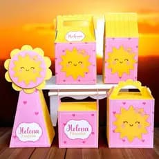 KIT FESTA RAIO DE SOL ME ,Personalizado, pegue e Monte Lembrancinhas - Aniversário - Caixinha Personalizadas - papelaria