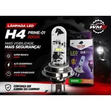 Lâmpada LED H4 Palito Super branca 8000k -  100% STALLION