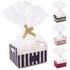 Cesta de Papel Cromus Kit Completo com Laço, Saco e Fundo Plástico
