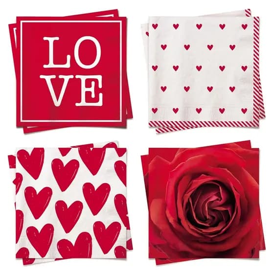 Guardanapo de Papel Estampado Romantico com 20 Folhas Duplas 32,5x32,5cm