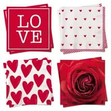 Guardanapo de Papel Estampado Romantico com 20 Folhas Duplas 32,5x32,5cm