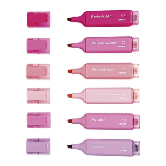 Marca Texto Leonora Pink Vibes com 6