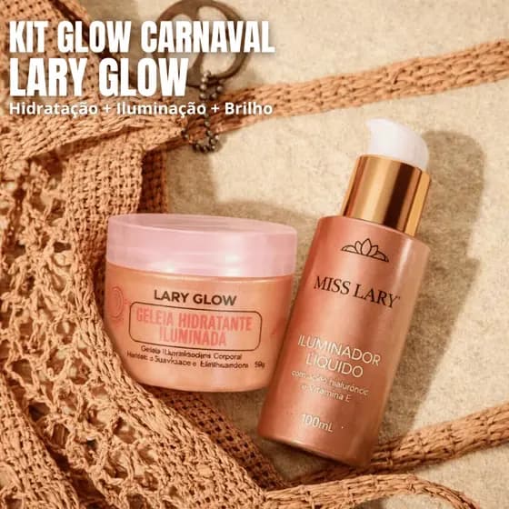 Kit Miss Lary Lary Glow Iluminador Corporal Hidratante Bronze Glow Pele Radiante