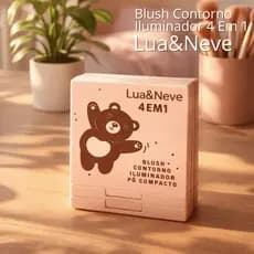 Blush Contorno Iluminador 4 Em 1 Lua & Neve | Maquiagem Compacta | Efeito Natural