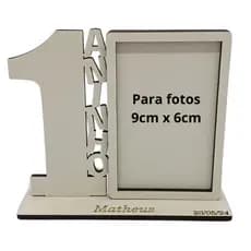 Kit 20 Centro De Mesa  Aniversário Lembrancinha 1 Ano Mini Porta-Retrato personalizado para fotos 9x6cm