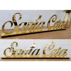 Palavra Decorativa Santa Ceia Acrílico Dourado 40cm x 10cm
